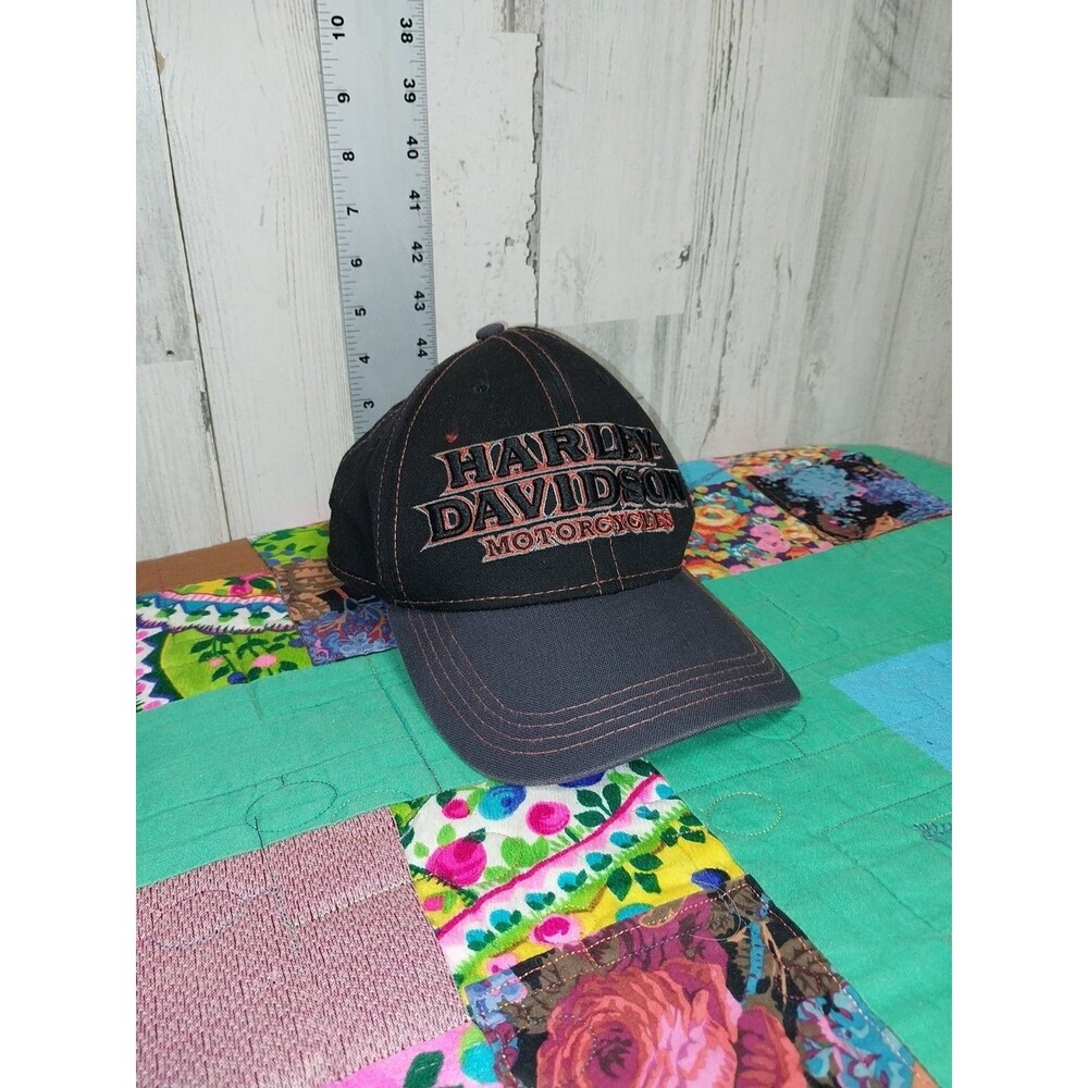 Harley Davidson Black Fitted Baseball Cap Size Medium-Large